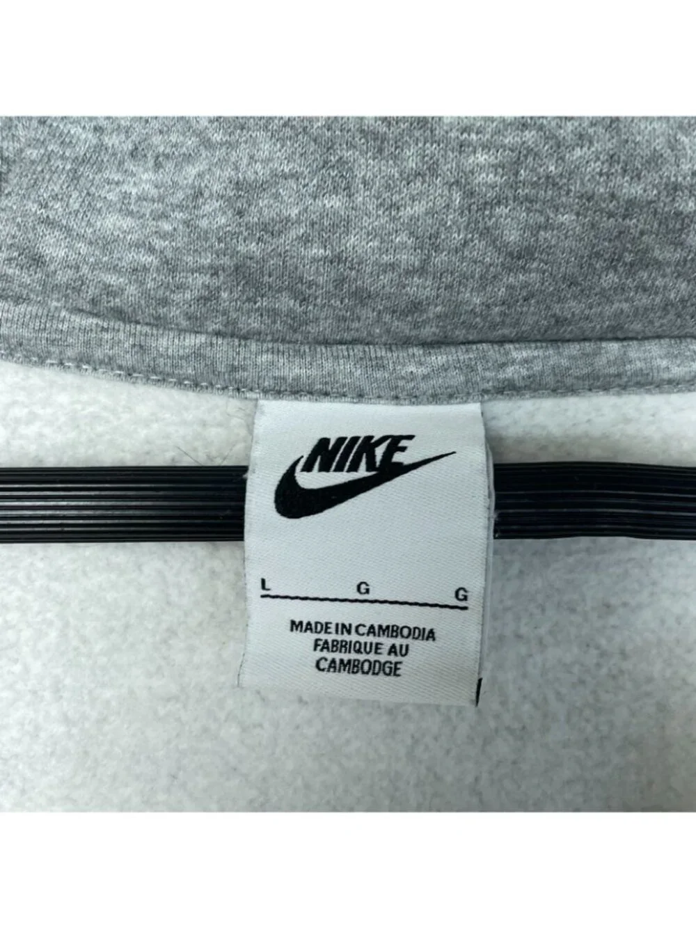 NWOT Nike Men's  L Gray Full-Zip Hoodie Sweatshirt  Cotton Blend e1716